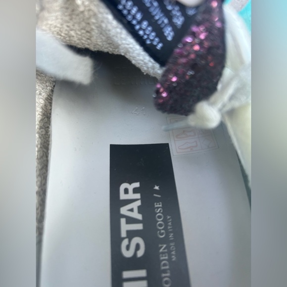 Golden Goose White Hi-Star sneakers with glittery insert and black star - Picture 16 of 16
